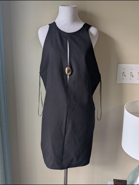 Zara Black Minimalist Jumper Dress with Keyhole Bust